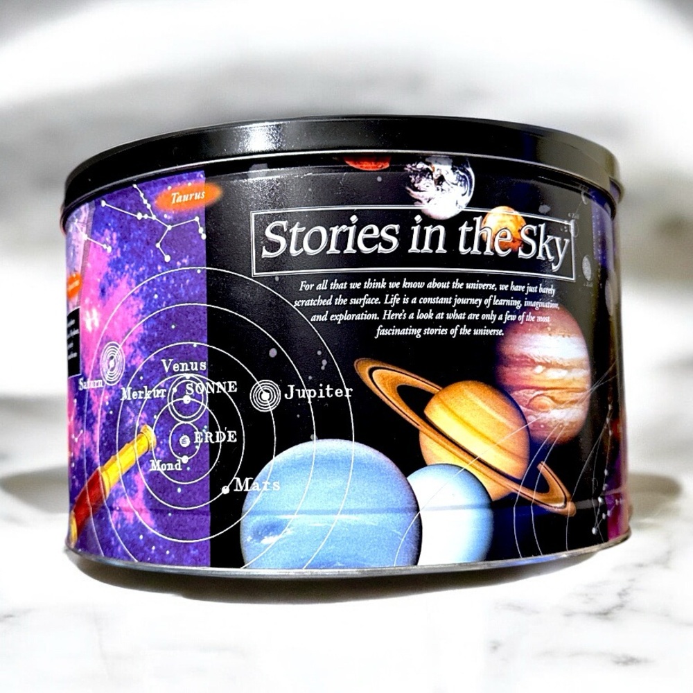 Stories in the Sky Planetarium Tin - Black storage container